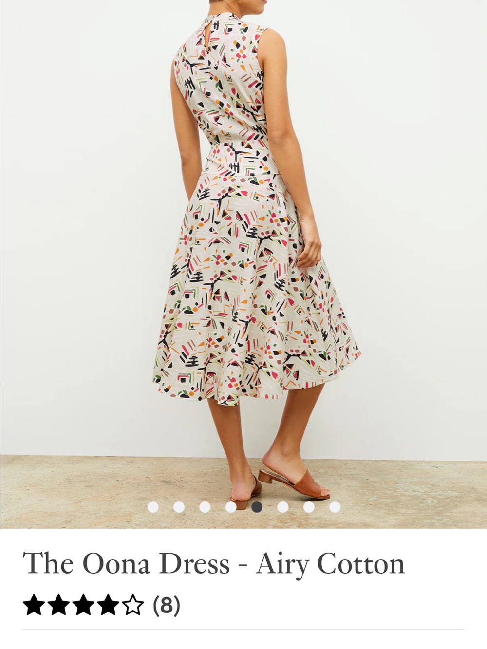 NWT MM.LaFleur Oona 1.0 Midi Dress in Cream with Black, Red & Green Print - Picture 13 of 13